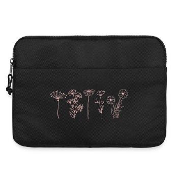 Fleurs sauvages minimalistes, art floral bohème - Sacoche pour ordinateur portable 15 pouces - noir - Devant