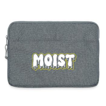 Moist Fat Font Wordmark - Laptop bag 15" - heather grey - Front