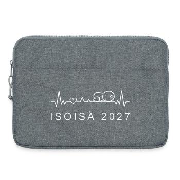 Opa 2027 Herzschlag Schwangerschaft Finnisch - Laptoptasche 15" - Grau meliert - Vorne