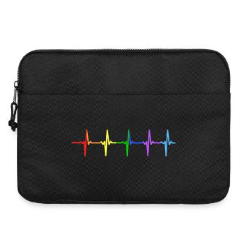 Gay Pride LGBT Heartbeat Pulse T-shirt - Sacoche pour ordinateur portable 15 pouces - noir - Devant