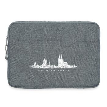 Köln am Rhein Kölner Skyline (Vintage/Weiß) - Laptoptasche 15" - Grau meliert - Vorne