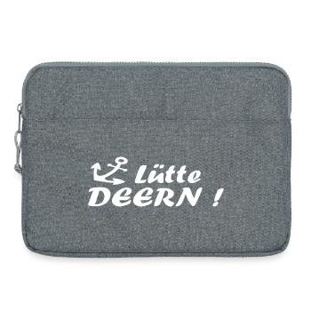 Lütte Deern - plattdeutsch norddeutsch Anker - Laptoptasche 15" - Grau meliert - Vorne