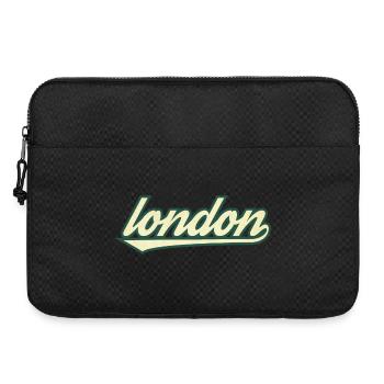 T-shirt rétro à lettres londoniennes - Sacoche pour ordinateur portable 15 pouces - noir - Devant