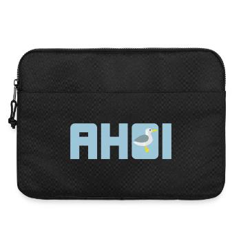 Ahoi Möwe hellblau Küste maritim Meer Schiff Hanse - Laptoptasche 15" - Schwarz - Vorne