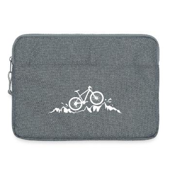 Mountain biking in the mountains silhouette - Laptop bag 15" - heather grey - Front