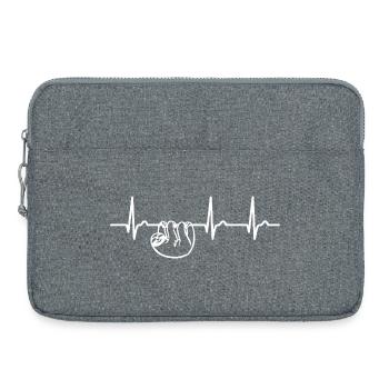 Courbe ECG de paresseux - Courbe cardiaque - Pouls - Sacoche pour ordinateur portable 15 pouces - gris chiné - Devant