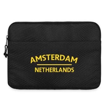 Amsterdam – Niederländisches Textdesign - Laptoptasche 15" - Schwarz - Vorne