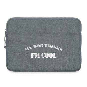 My Dog Thinks I'm Cool - Laptop bag 15" - heather grey - Front