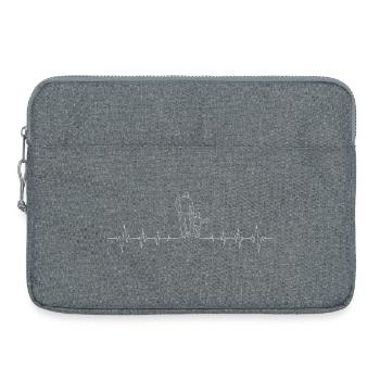 Family Heartbeat Line Silhouette - Laptoptasche 15" - Grau meliert - Vorne