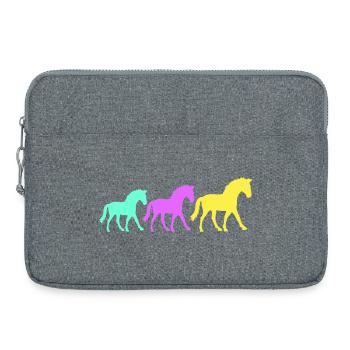 3 Horses Silhouette Team Rider Riding Friends Cute - Laptop bag 15" - heather grey - Front