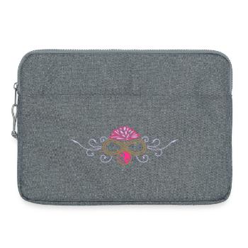Ornement de lotus avec symbole yin et yang - Sacoche pour ordinateur portable 15 pouces - gris chiné - Devant