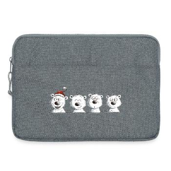 Happy Eisbär Team Weihnachten  - Laptoptasche 15" - Grau meliert - Vorne