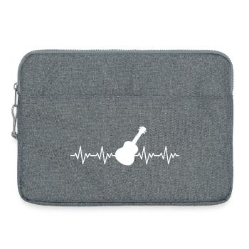 Gitarre Rockmusik EKG Herzschlag - Laptoptasche 15" - Grau meliert - Vorne