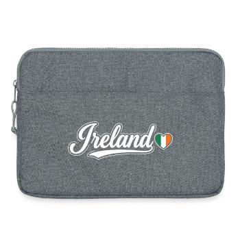Scénario irlandais avec un cœur de drapeau Fan patriotique - Sacoche pour ordinateur portable 15 pouces - gris chiné - Devant