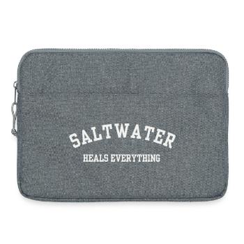 L’eau salée guérit tout - vie à la plage et surf - Sacoche pour ordinateur portable 15 pouces - gris chiné - Devant