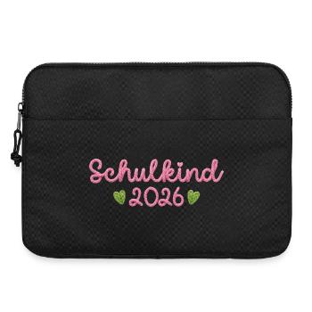 Enfant d’école 2026 avec un motif de tricot en faux fils de cœur - Sacoche pour ordinateur portable 15 pouces - noir - Devant