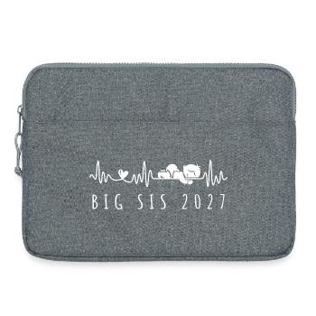 Big Sis 2027 Heartbeat Pregnancy Announcement - Laptop bag 15" - heather grey - Front