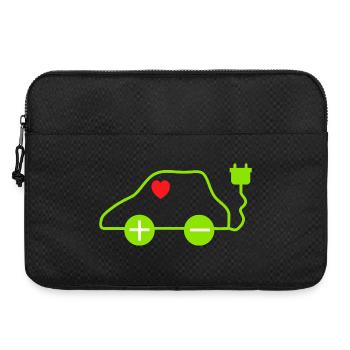 Green E-Car Heart Design - Laptop bag 15" - black - Front