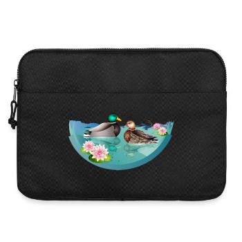 Couple de canards dans un étang aux canards avec nénuphars - Sacoche pour ordinateur portable 15 pouces - noir - Devant