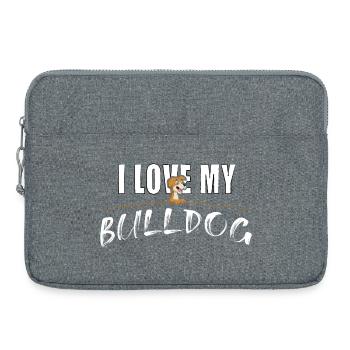 I love my Bulldog - Laptoptasche 15" - Grau meliert - Vorne