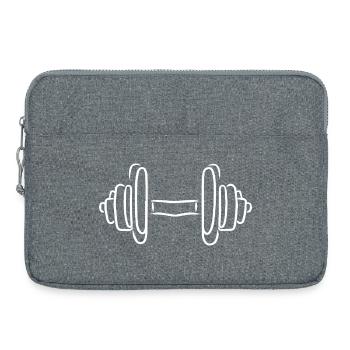 Dumbbell Drawing - Laptop bag 15" - heather grey - Front