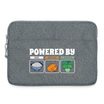 Powered By Rice Chicken Broccoli - Laptop bag 15" - heather grey - Front