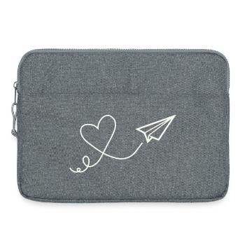 Dessin au trait Herzflug - Sacoche pour ordinateur portable 15 pouces - gris chiné - Devant