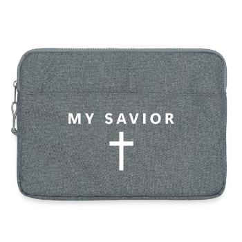 Mein Erlöser Minimalistischer Glaube Jesus Cooler  - Laptoptasche 15" - Grau meliert - Vorne