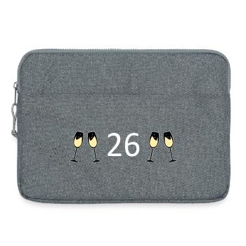26e anniversaire 26 ans 26 ans numéro 26 - Sacoche pour ordinateur portable 15 pouces - gris chiné - Devant