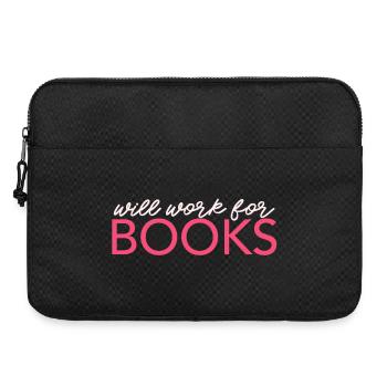 Will Work For Books - Laptoptasche 15" - Schwarz - Vorne