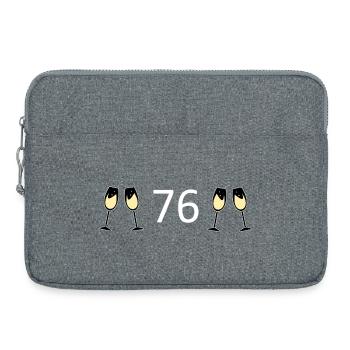 76e anniversaire 76 ans 76 Numéro 76 Blanc - Sacoche pour ordinateur portable 15 pouces - gris chiné - Devant