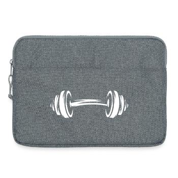 Haltère fitness gym - illustration de poids - Sacoche pour ordinateur portable 15 pouces - gris chiné - Devant