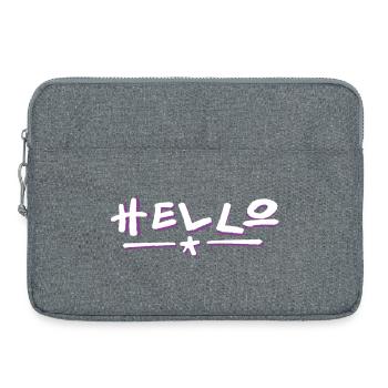 Hello lettering with color gradient - Laptop bag 15" - heather grey - Front