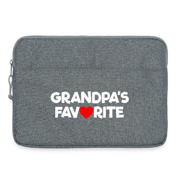 Petit-enfant préféré Cœur rouge Le préféré de grand-père - Sacoche pour ordinateur portable 15 pouces - gris chiné - Devant