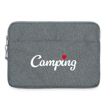 Camping Herz Camper Wohnwagen Van Life Fan Hobby - Laptoptasche 15" - Grau meliert - Vorne