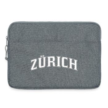 Lettrage de Zurich en style archet - Sacoche pour ordinateur portable 15 pouces - gris chiné - Devant
