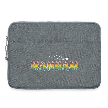 Prénom Hannah Nom de jeune fille Cadeau - Sacoche pour ordinateur portable 15 pouces - gris chiné - Devant