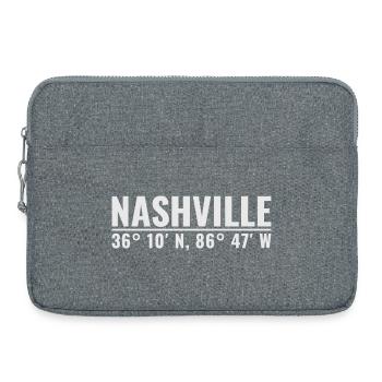 Nashville Koordinaten Shirt - Laptoptasche 15" - Grau meliert - Vorne