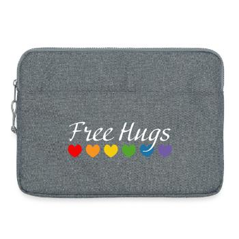Regenbogenherzchen Free Hugs LGBT lgbtqi queer - Laptoptasche 15" - Grau meliert - Vorne