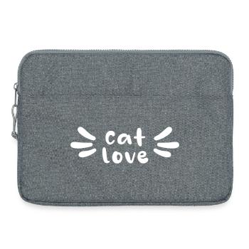 Cat Katze Schnurrhaare Fan Katzenliebe Love mögen - Laptoptasche 15" - Grau meliert - Vorne
