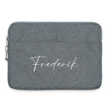 Frederik Nom T-shirt Cadeau des hommes - Sacoche pour ordinateur portable 15 pouces - gris chiné - Devant
