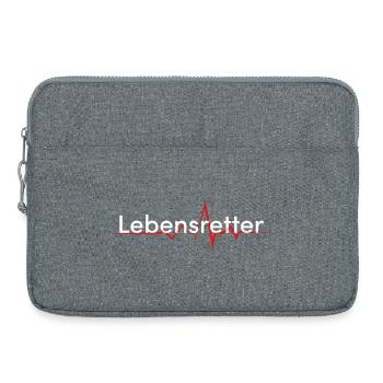 lebensretter arzt sanitäter schriftzug rettung - Laptoptasche 15" - Grau meliert - Vorne