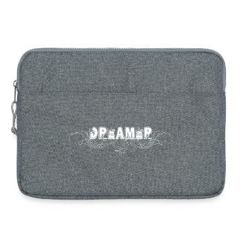 DREAMER lettering with decorative lines - Laptop bag 15" - heather grey - Front