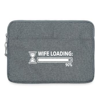 Bride "Wife Loading" motif with loading bar - Laptop bag 15" - heather grey - Front