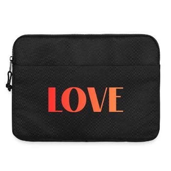 LOVE Liebe Schrift Gradient Typo in Rot Orange - Laptoptasche 15" - Schwarz - Vorne