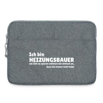 Ich bin Heizungsbauer - Laptoptasche 15" - Grau meliert - Vorne
