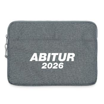 Abi 2026 - Abitur - Geschenk | minimal Design - Laptoptasche 15" - Grau meliert - Vorne