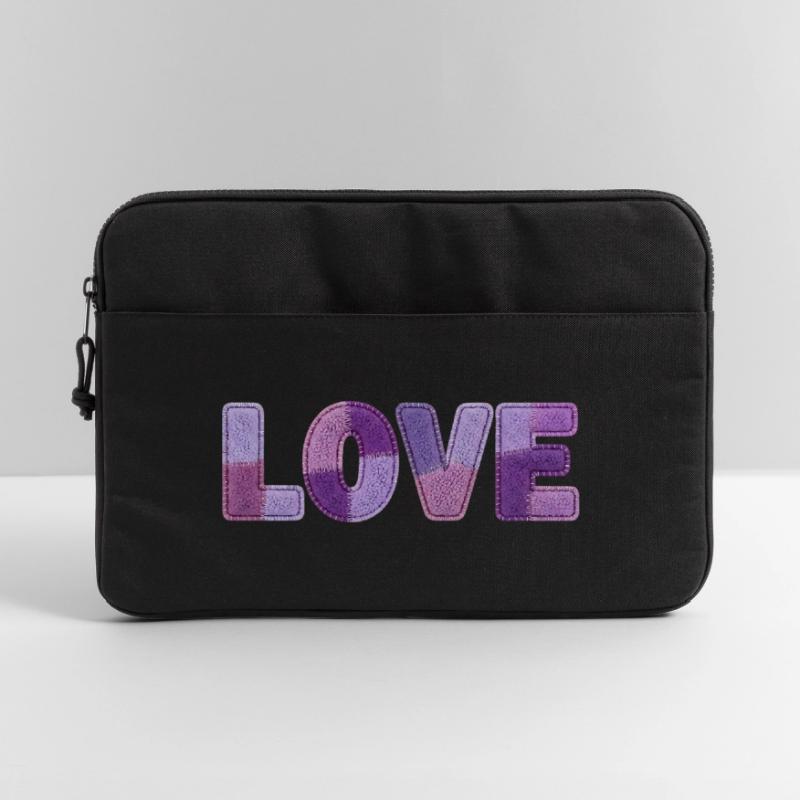 Patchwork Love – Impression tendance Sacoche pour ordinateur portable 15 pouces