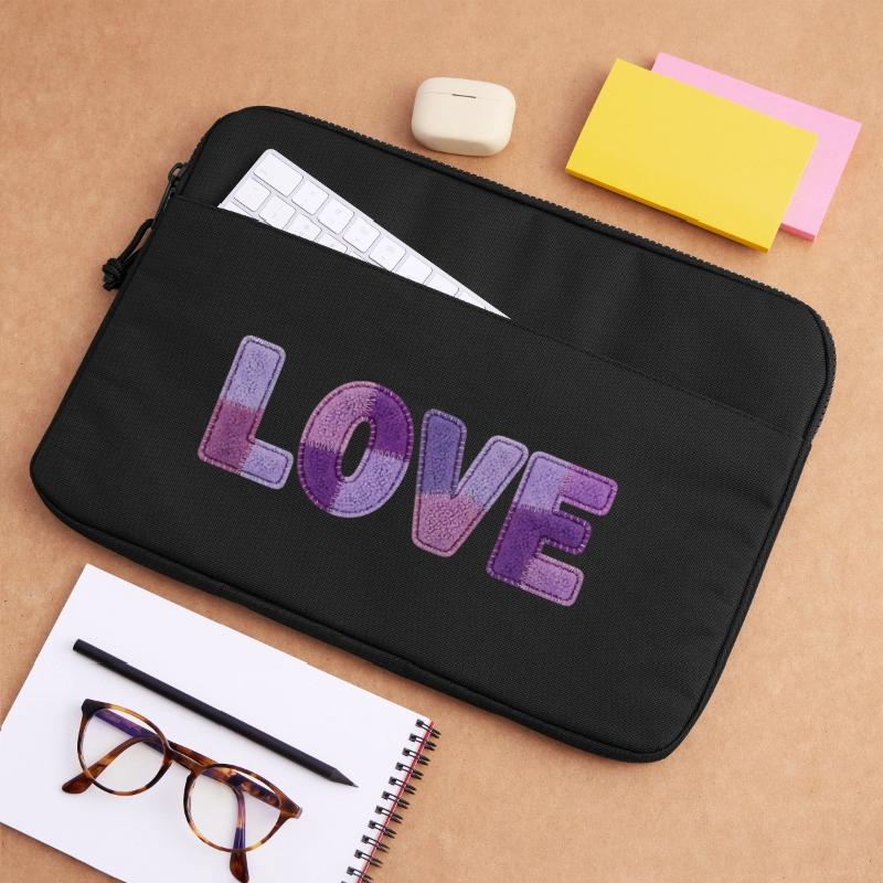 Patchwork Love – Impression tendance Sacoche pour ordinateur portable 15 pouces
