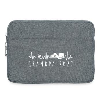 Opa 2027 Heartbeat-Baby-Ankündigung Schwangerschaft - Laptoptasche 15" - Grau meliert - Vorne